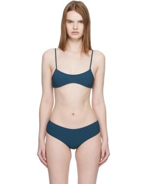 Fruity Booty ブルー Bream Stripe ビキニトップ - ブラック