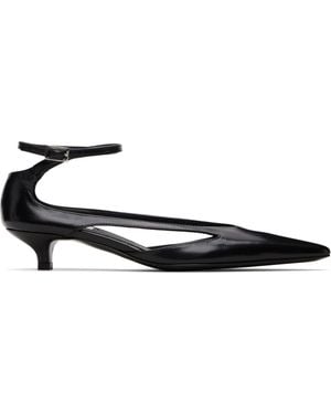 TOTEME Leather Kitten Heels - Black