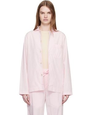 Tekla Poplin Long-Sleeved Pyjama Shirt - Pink