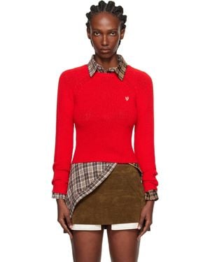 Acne Studios Cropped Crewneck Jumper - Red