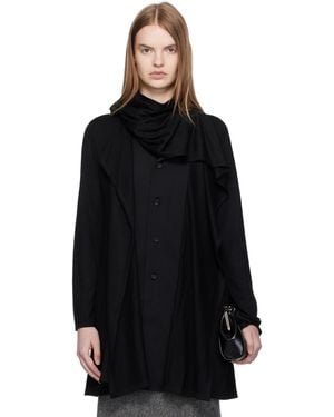 Yohji Yamamoto Wool Stole Blouse - Black