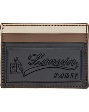 Lanvin Porte-Carte Noir Et Brun En Cuir