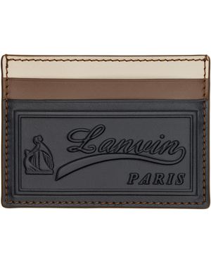 Lanvin 'Tricolor' Leather Card Holder - Black