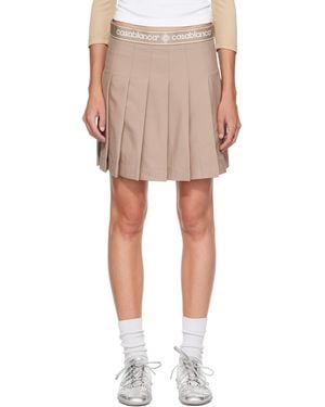 CASABLANCA Pleated Miniskirt - Natural