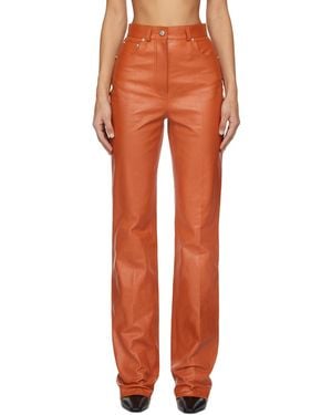 Ferragamo Pantalones 5 Bolsillos De Napa - Orange
