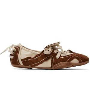Acne Studios Off- & Suede Lace-Up Sneakers - Brown