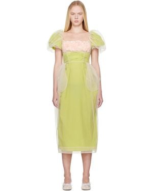 Simone Rocha Layered Carnation Balconette Maxi Dress - Yellow