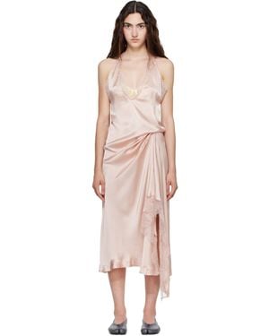Maison Margiela Lace Slip Midi Dress - Pink