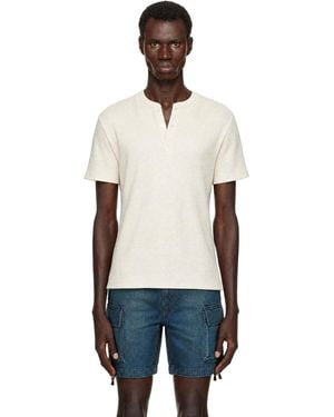 RRL Waffle-Knit Short Sleeve Henley - Multicolour
