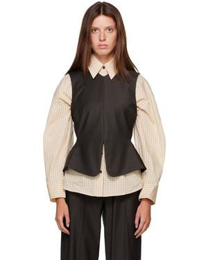 Cordera Tailored Peplum Top - Black