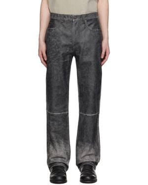 Kusikohc Faded Leather Trousers - Black