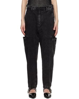 Y's Yohji Yamamoto Jean Fuselé Noir En Denim 8 Oz À Effet Décoloré