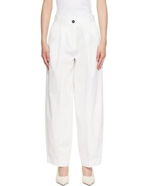 TOTEME Single Pleat Cotton Trousers - White