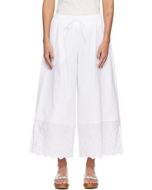 Simone Rocha Cropped Trim Easy Trousers - White