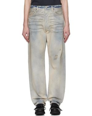 Acne Studios ブルー 1999M ルーズフィット ジーンズ - ホワイト
