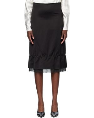 TOTEME Layered Satin Midi Skirt - Black