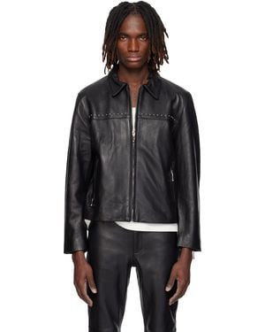 Ernest W. Baker Studded Leather Jacket - Black