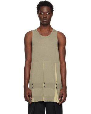T/SEHNE Ssense Exclusive Khaki Pleated Tank Top - Multicolour