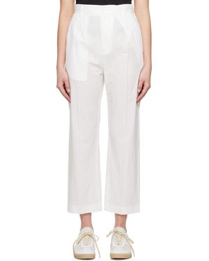 MM6 by Maison Martin Margiela ホワイト ピンストライプ トラウザーズ