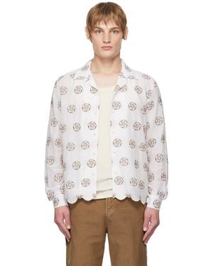 Bode ホワイト Floral Aperture 長袖シャツ
