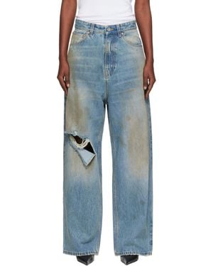 Vetements Distressed Baggy Jeans - Blue