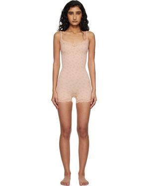 Skims Fits Everybody Lace Onesie Romper - Black