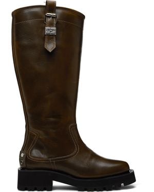 Ganni Khaki High Tall Boots - Brown