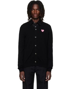 COMME DES GARÇONS PLAY Heart Emblem V-Neck Cardigan - Black