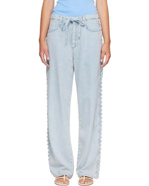 Rag & Bone Phoebe Drawstring Wide-Leg Jeans - Blue