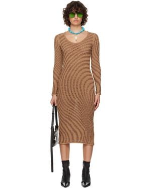 Acne Studios Ssense Exclusive Brown Midi Dress - Black