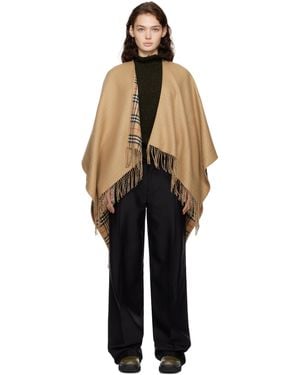 Burberry Check Wool Reversible Cape - Black