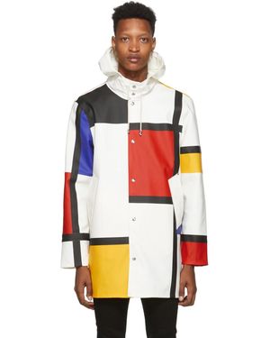 Stutterheim White And Multicolour Stockholm Mondrian Coat