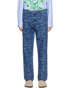 Sky High Farm Ks Graffiti Straight Leg Jeans - Blue