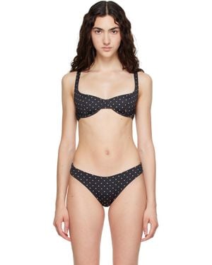 Fruity Booty Celine Polka Bikini Top - Black
