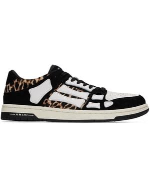 Amiri ブラック＆ホワイト Leopard Skel-Top ローカットスニーカー - マルチカラー