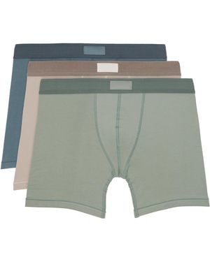Skims Three-Pack Cotton 5 Boxer Briefs - Green