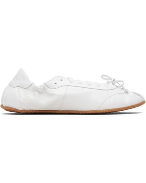 Abra Baskets De Style Ballerine Blanches En Cuir - Noir