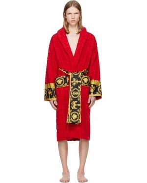 Versace Sortie-De-Bain Rouge À Motif I Love Baroque