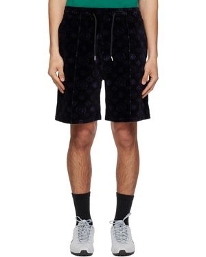 CASABLANCA ブラック＆パープル Monogram ショートパンツ