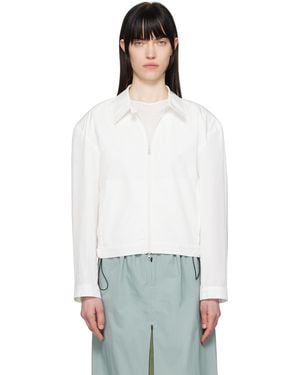 Amomento Cropped Zip-Up Jacket - White