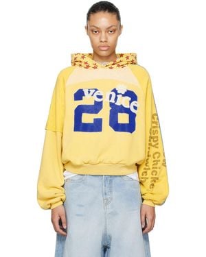 ERL Ssense Xx Yellow 'be Nice' Hoodie - Blue