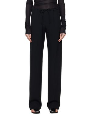 Dries Van Noten ドローストリング トラウザーズ - ブラック