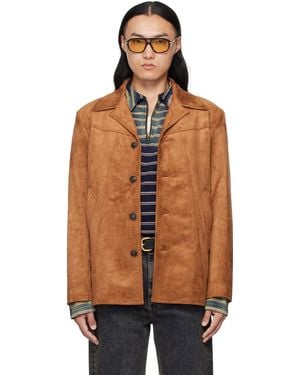 MMIC Tan Boulevard Faux-suede Jacket - Natural