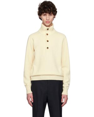 Tom Ford オフホワイト ボタン タートルネック - ナチュラル