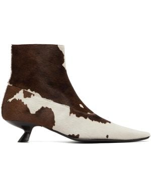 Marni Cow-Print Ponyhair Cindi Boots - Brown