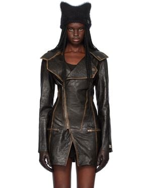 KNWLS Slk Leather Coat - Black
