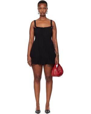GUIZIO Penelope Plissé Minidress - Black