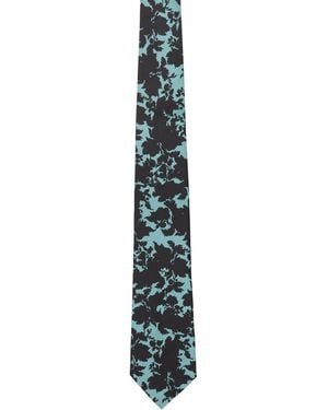 Dries Van Noten Printed Silk Tie - Black