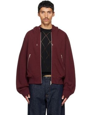 Dries Van Noten Burgundy Cotton Hoodie - Red