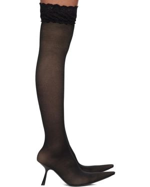 Balenciaga Stocking Heeled Tall Boot - Black